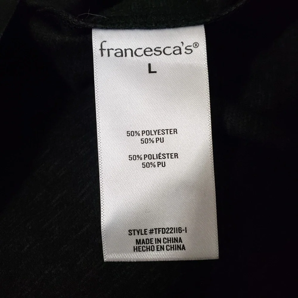 Blue Rain Francescas Mini Skirt Womens Large Black Faux Leather‎ Wrap Asymmetric